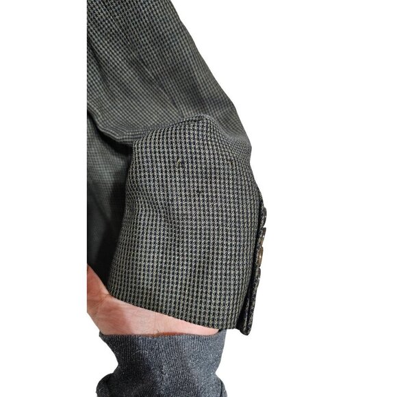 Vintage Oscar De La Renta gray & black wool tweed sport coat blazer size 41R - Picture 12 of 14